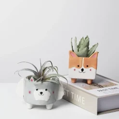 Keramik-Pflanzgefäß mit Pfotenabdruck – süßer Blumentopf für Katzen und Hunde