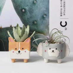 Keramik-Pflanzgefäß mit Pfotenabdruck – süßer Blumentopf für Katzen und Hunde