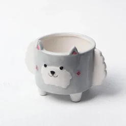 Keramik-Pflanzgefäß mit Pfotenabdruck – süßer Blumentopf für Katzen und Hunde