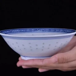 Keramik-Ramenschüssel – blau-weiße Suppenschüssel aus Porzellan