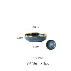 Keramikschalen-Set mit blauem Farbverlauf – elegante Ess- und Dessertteller