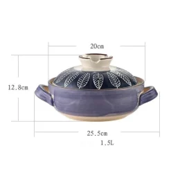 Keramik-Schmortopf – Hochtemperaturbeständiges Kochgeschirr mit Retro-Blumenmuster