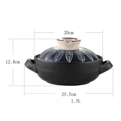 Keramik-Schmortopf – Hochtemperaturbeständiges Kochgeschirr mit Retro-Blumenmuster