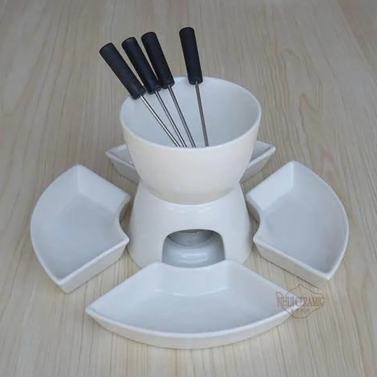 Keramik-Schokoladenfondue-Topf-Set – handgefertigte Dessert-Servierschüssel
