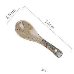 Keramik-Suppenlöffel-Set – Retro-Ramen-Reislöffel für das Restaurant zu Hause