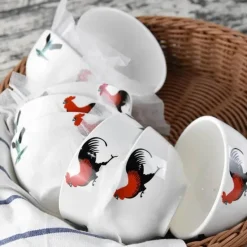 Keramik-Suppenschüssel mit Hahnmotiv – Klassisches Geschirr