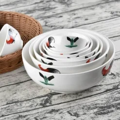 Keramik-Suppenschüssel mit Hahnmotiv – Klassisches Geschirr