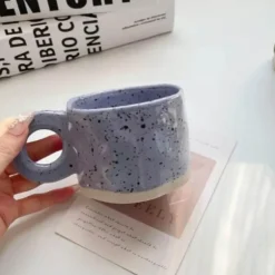Keramiktasse im koreanischen Stil – Kaffeetasse mit Spritztinte