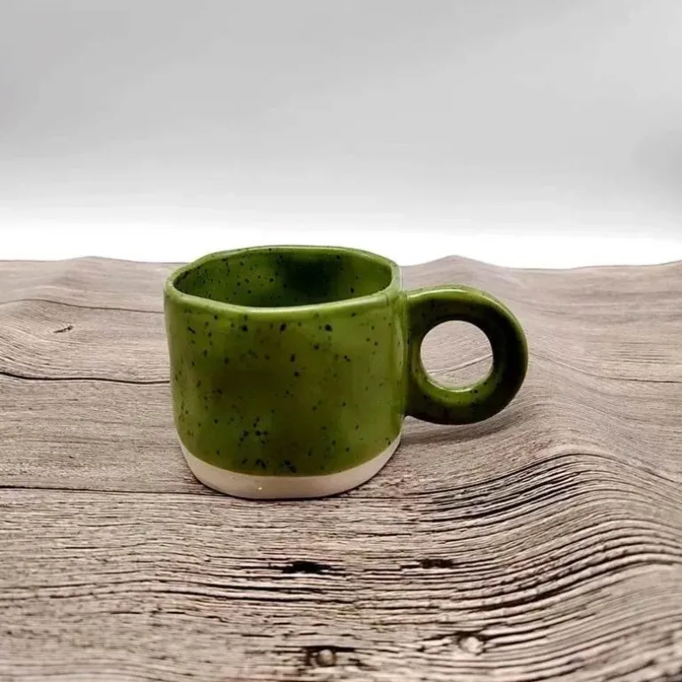 Keramiktasse im koreanischen Stil – Kaffeetasse mit Spritztinte
