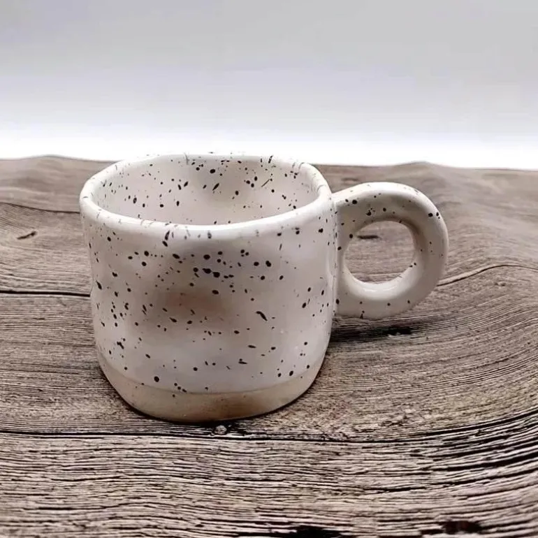 Keramiktasse im koreanischen Stil – Kaffeetasse mit Spritztinte