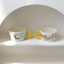 Keramiktasse mit Bärenmond – süße handbemalte Kaffeetasse