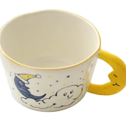 Keramiktasse mit Bärenmond – süße handbemalte Kaffeetasse