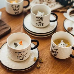 Keramiktasse mit Katzenkrallenmotiv, 200 ml