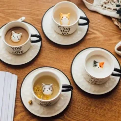 Keramiktasse mit Katzenkrallenmotiv, 200 ml