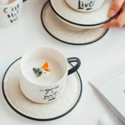 Keramiktasse mit Katzenkrallenmotiv, 200 ml