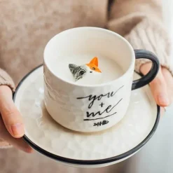 Keramiktasse mit Katzenkrallenmotiv, 200 ml