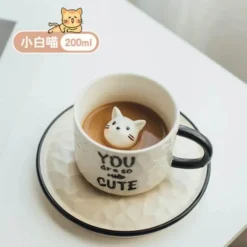 Keramiktasse mit Katzenkrallenmotiv, 200 ml