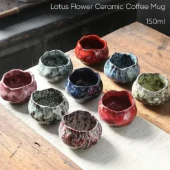 Keramiktasse mit Lotusblume – Teetasse aus hochwertigem Porzellan
