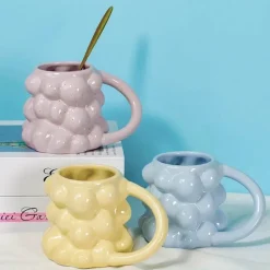 Keramiktasse mit Traubenmotiv – süße Milchtasse als Geschenk für Zuhause und Büro