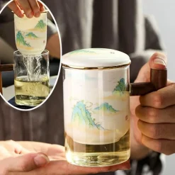 Keramik-Teefiltertassen-Set – Kreatives, getrenntes Design