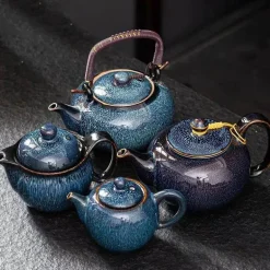 Keramik-Teekannen-Set – Sternenglasur-Yixing-Gaiwan-Teekannen