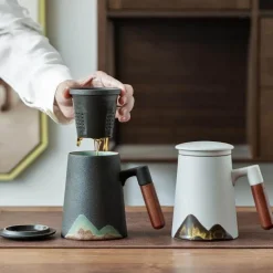 Keramik-Teetassen mit Filter – Einzigartige Teesiebbecher