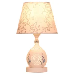 Keramik-Tischlampe – Elegantes blau-weißes Porzellandekor