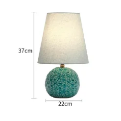 Keramik-Tischlampe – geschnitztes Blumendesign