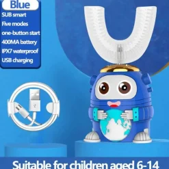 Kids Ultrasonic Toothbrush - Smart Silicone Dental Care for Children