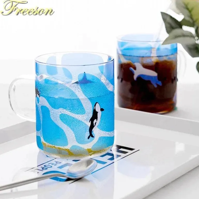 Killerwal-Kaffeetasse – süßer Eisbär, hitzebeständige Glastasse, 350 ml