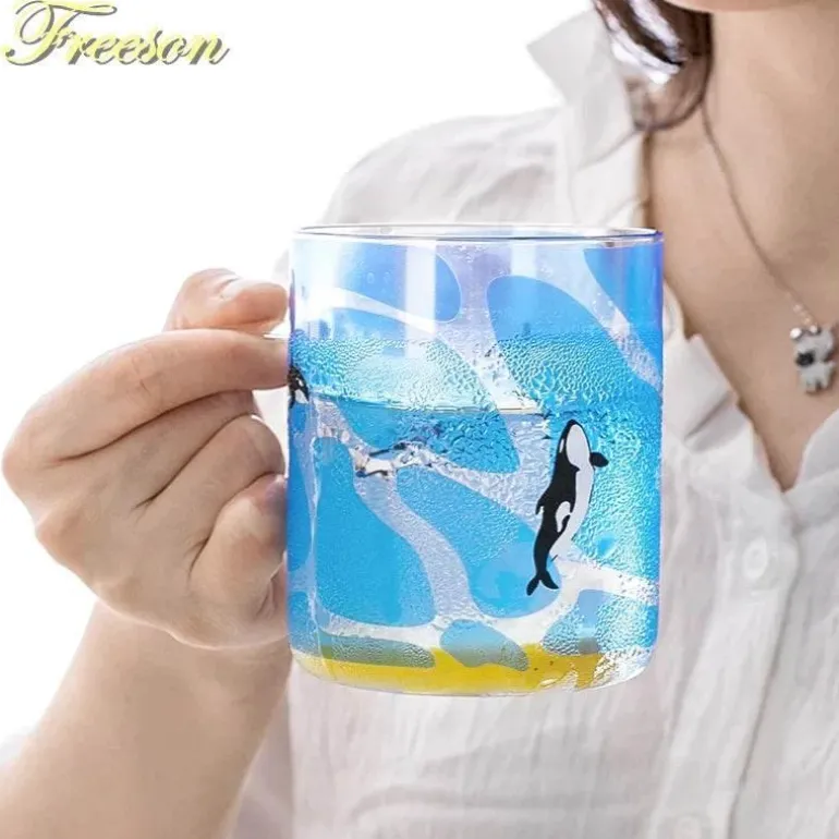 Killerwal-Kaffeetasse – süßer Eisbär, hitzebeständige Glastasse, 350 ml