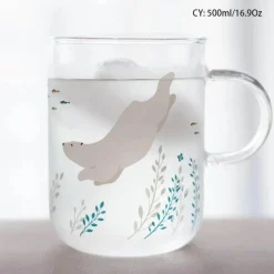 Killerwal-Kaffeetasse – süßer Eisbär, hitzebeständige Glastasse, 350 ml