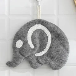 Kinderhandtuch aus Mikrofaser, Elefant/Nilpferd, süßes Tier-Design