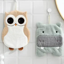 Kinderhandtuch aus Mikrofaser, Elefant/Nilpferd, süßes Tier-Design