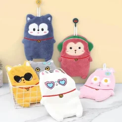 Kinder-Handtuch mit Cartoon-Tiermotiv, dickes, doppellagiges Handtuch für zu Hause