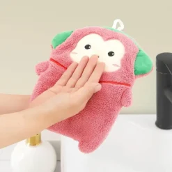 Kinder-Handtuch mit Cartoon-Tiermotiv, dickes, doppellagiges Handtuch für zu Hause