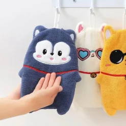 Kinder-Handtuch mit Cartoon-Tiermotiv, dickes, doppellagiges Handtuch für zu Hause