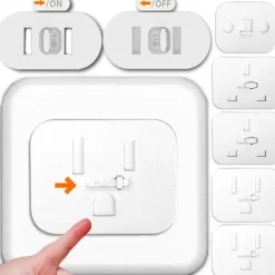 Kindersichere Steckdosenabdeckung - Schiebeverschluss-Sicherheitskappe