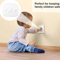 Kindersichere Steckdosenabdeckung - Schiebeverschluss-Sicherheitskappe