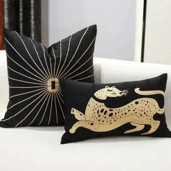 Kissenbezüge mit Stickerei, 50 x 50 cm, dekorative Kissenbezüge für Zuhause und Hotel