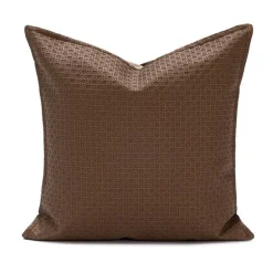 Kissenbezug aus Kunstleder – 45 x 45 cm, Creme, Braun, Beige, Sofa-Dekor