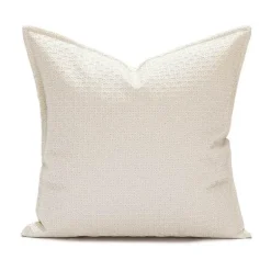 Kissenbezug aus Kunstleder – 45 x 45 cm, Creme, Braun, Beige, Sofa-Dekor