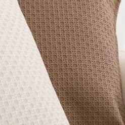 Kissenbezug aus Kunstleder – 45 x 45 cm, Creme, Braun, Beige, Sofa-Dekor