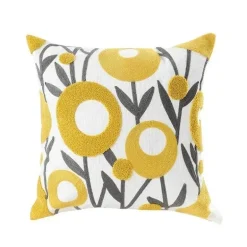 Kissenbezug mit Blumenstickerei 45x45 - Luxus-Canvas-Heimdekor