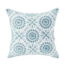 Kissenbezug mit Blumenstickerei 45x45 - Luxus-Canvas-Heimdekor