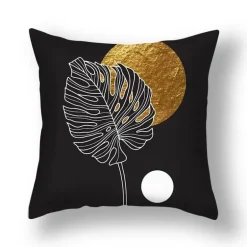 Kissenbezug mit Ginkgoblättern – moderner nordischer Kissenbezug, 45 x 45 cm