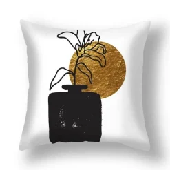 Kissenbezug mit Ginkgoblättern – moderner nordischer Kissenbezug, 45 x 45 cm