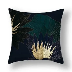 Kissenbezug mit Ginkgoblättern – moderner nordischer Kissenbezug, 45 x 45 cm