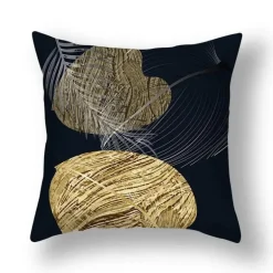 Kissenbezug mit Ginkgoblättern – moderner nordischer Kissenbezug, 45 x 45 cm