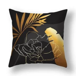 Kissenbezug mit Ginkgoblättern – moderner nordischer Kissenbezug, 45 x 45 cm